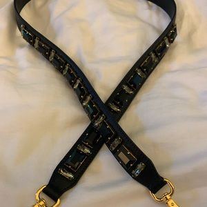 Prada Leather Saffiano Crystal Should Strap